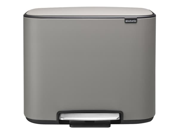 Brabantia - 121524 - Jäteastia Bo Poljinkuljetusastia, 3 x 11 litraa, mineraaliharmaa