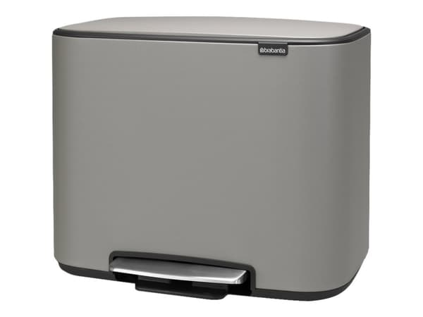 Brabantia - 121524 - Jäteastia Bo Poljinkuljetusastia, 3 x 11 litraa, mineraaliharmaa