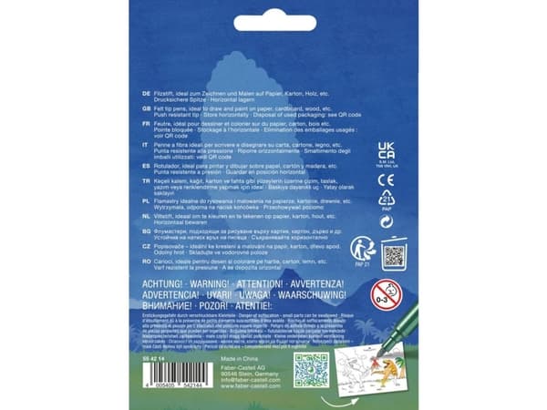 Faber-Castell 554214, 13 farger, Flerfarget, Flerfarget, Rund, Vann-basert blekk, 13 stykker