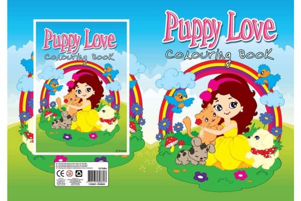 Malebog A4 Puppy Love 16 sider