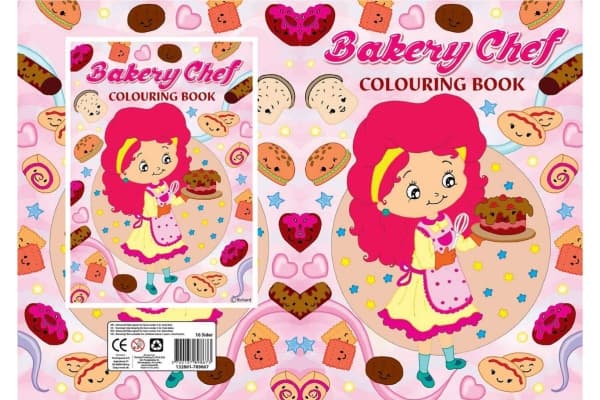 Målarbok A4 Bakery Chef 16 sidor