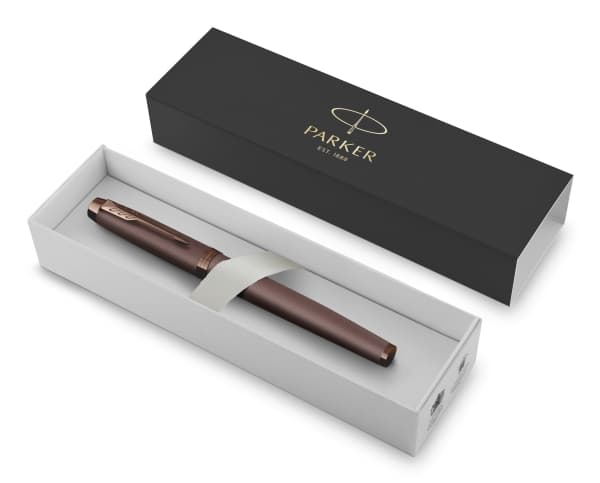Parker IM, Burgundisk, Påfyllning med bläckparton-/convertersystem, Svart, Metall, Lack, Rund spets