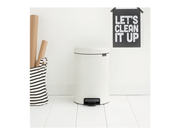 Brabantia newIcon - Søppelbøtte - flipp-lokk - 12 L - fotpedal - hvit
