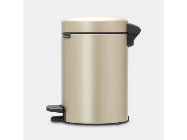 Brabantia NewIcon pedalbøtte 3 liter, 3 L, rund, champagne, pedal, 16,8 cm, 168 mm