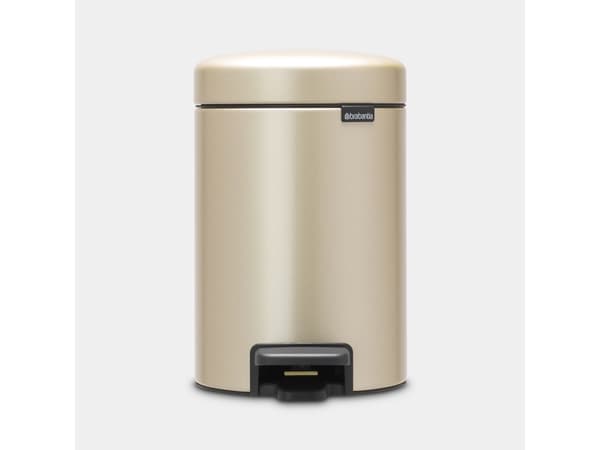 Brabantia NewIcon pedalbøtte 3 liter, 3 L, rund, champagne, pedal, 16,8 cm, 168 mm
