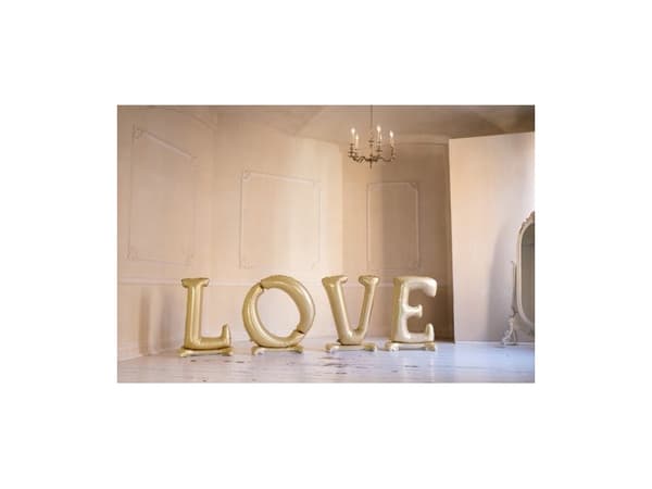 Foil balloon standing sign LOVE 350x114cm gold