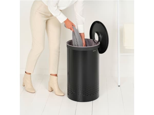 Brabantia 242380, 60 L, Round, Steel, Black, Black, Steel