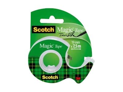Scotch Magic - Dispenser med kontortape - håndholdt - 19 mm x 7.5 m - matt gjennomsiktig tape