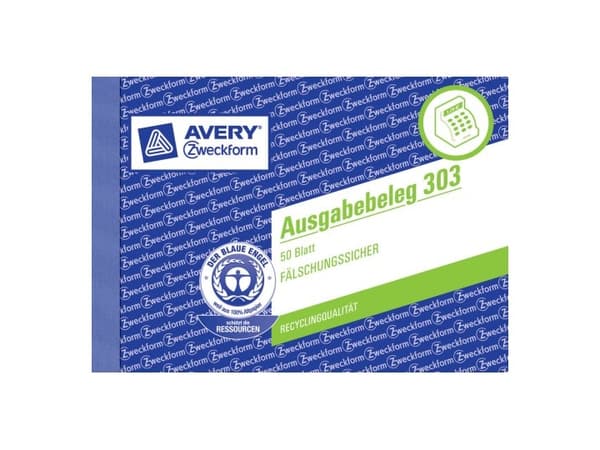 Avery 303, Blå, Vit, Gul, papper, 148 mm, 105 mm