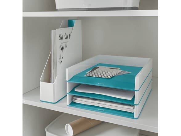 Leitz WOW Dual Colour - Brevfack - för ANSI A (Letter) (216 x 279 mm), A4 (210 x 297 mm), C4 (229 x 324 mm), Folio (216 x 330 mm) - isblå