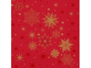 Serviet Duni 40 x 40 cm 3-lag Stargazing Red,4 pk x 250 stk/krt