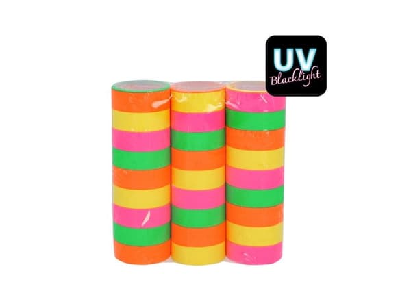 Neon UV serpentiner 3 stk