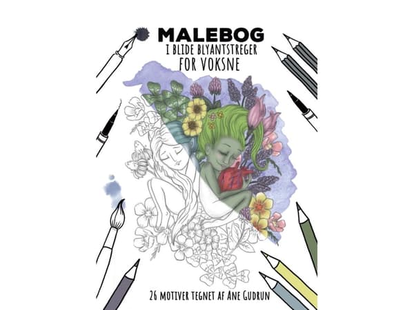 Malebog i blide blyantstreger for voksne | Ane