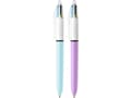 Miniatyrbild 1 av 3: BIC 4 Colours - 4 färgers kulspetspenna - blå, grön, rosa, mörklila - 1 mm - medel - indragbar (paket om 12)