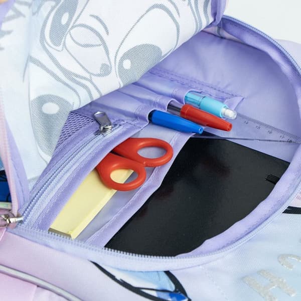 School Bag Stitch Lilac 32 x 15 x 42 cm