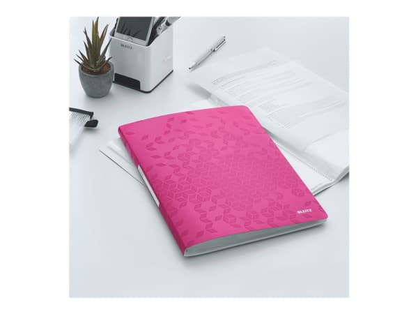 Leitz WOW - Visningsbok - 20 utrymmen - för A4 (210 x 297 mm) - kapacitet: 40 ark - rosa metallic