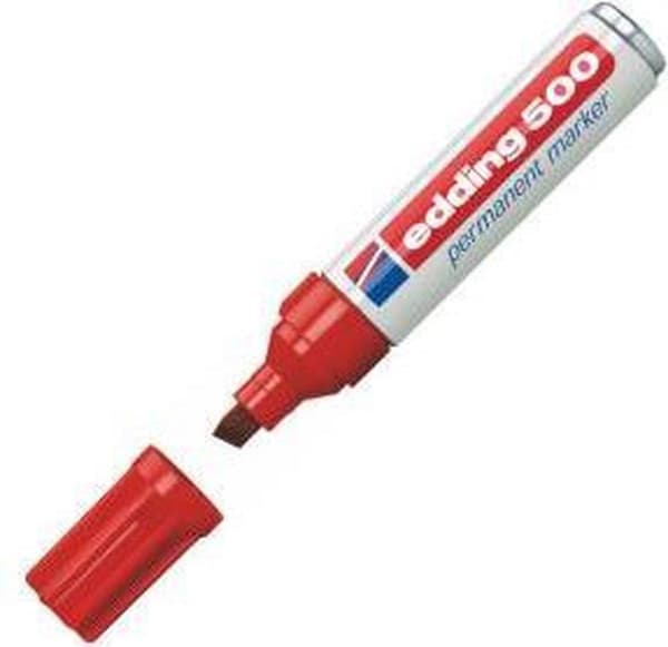 Edding 500 Permanent markör, mejselspets 2 - 7 mm - Röd