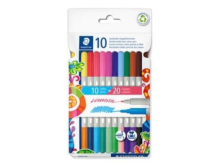 Staedtler 3280 c10, Multi, 20 farger, Flerfarget, Pensel tupp, Fiber, 1 mm