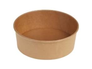 Salatskål Eco-Line Naturesse Rund 1200ml Ø185xH66mm Pap/PLA Brun,6 pk x 50 stk/krt