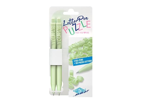 WEDO infällbara biros LetterPen PUZZLE, set om 2, mint Medföljande bokstäver kan fästas på hylsan - 1 st (253 3011)