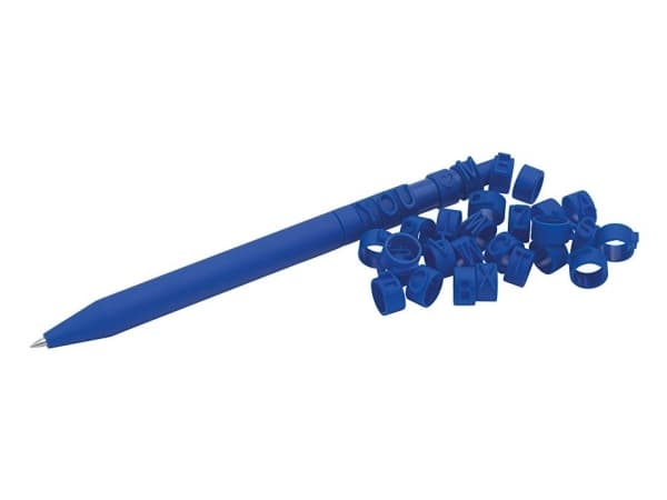 WEDO uttrekkbar kulepenn LetterPen PUZZLE, sett med 2, blå bokstaver som følger med kan festes til fatet - 1 stk (253 3003)