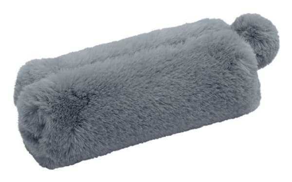 WEDO kynämyssy "FLUFFY", valmistettu plösöstä, siniharmaa pehmoinen, vetoketjussa plösöpompson, - 1 kpl (242 74041)