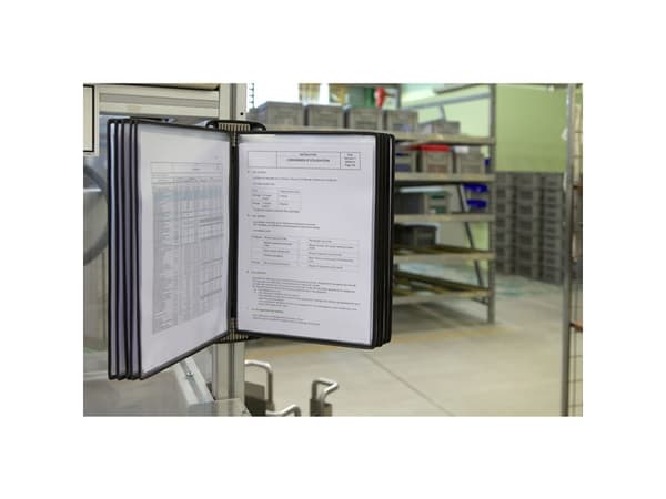 Vægmodul Tarifold Pro A4 m/10stk sort QL PP lommer