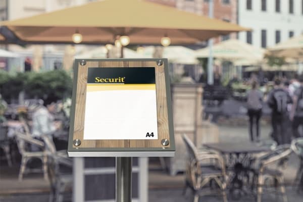 Securit® GLASS STAR Informationsdisplay 85 til 1xA4, eg - komplet kit