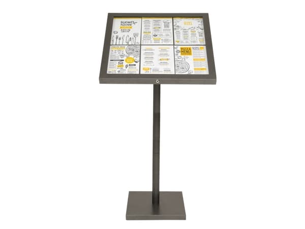 Securit® COATED STEEL LED informationsdisplay 135 til 6xA4, sort - komplet kit