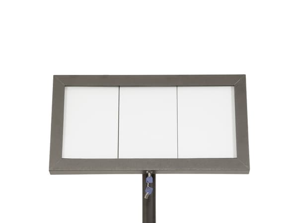 Securit® COATED STEEL LED Informationsdisplay 95 til 3xA4, sort - komplet kit