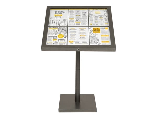 Securit® COATED STEEL LED informationsdisplay 95 til 6xA4, sort - komplet kit