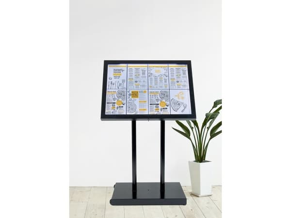 Securit® BLACK STAR XXL LED Informationsdisplay til 8xA4, sort - komplet kit