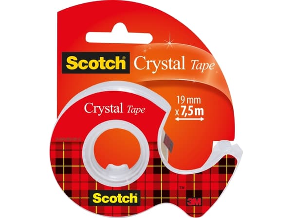 Scotch Crystal, 7,5 m, Gjennomsiktig, Papir, 19 mm, 1 stykker