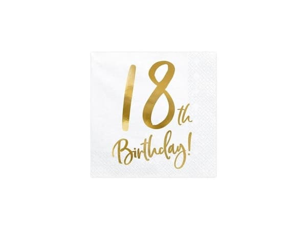 Servietter 18th birthday, guld