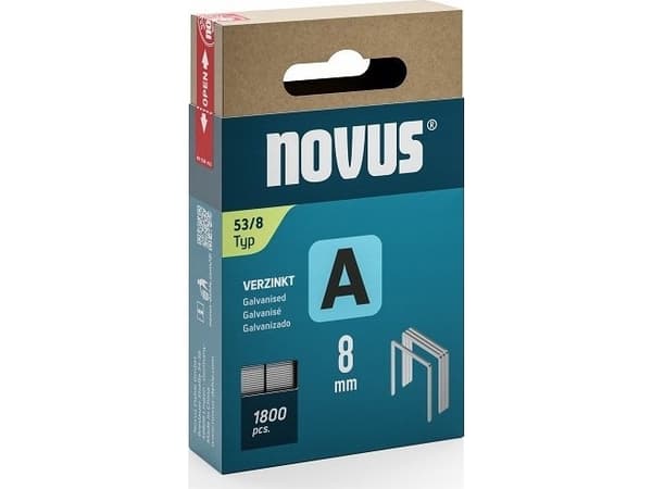 Novus Office 042-0774 Hæfteklammer Type 53 1800 stk Dimensioner (L x B x H) 8 x 11.3 x 8 mm