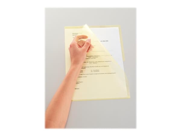 Leitz Premium - L-formet mappe - for A4 - kapasitet: 40 ark - transparent gul