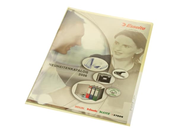 Leitz Premium - L-formet mappe - for A4 - kapasitet: 40 ark - transparent gul