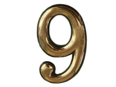 Okko Apartment Number Brass Color 9 Plastic