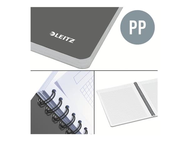 Leitz Office -muistilappu A4 neliskanttinen, lankasidottu, PP-kansi Vihreä - (5 kpl)