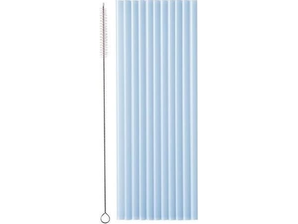 Sugrör i plast blå 23cm 12st