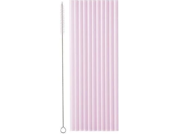 Sugrör i plast 23cm lila 12st