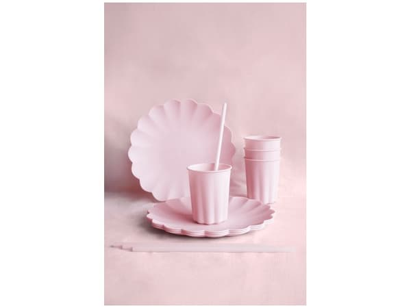 Sugrör i plast rosa 23cm 12st