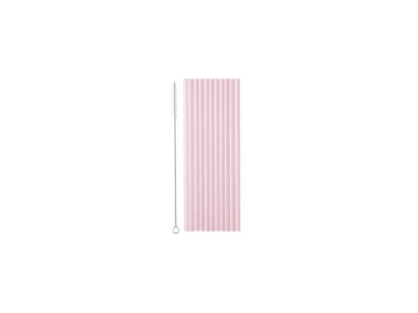 Sugrör i plast rosa 23cm 12st