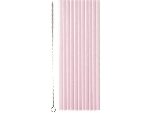 Sugrör i plast rosa 23cm 12st