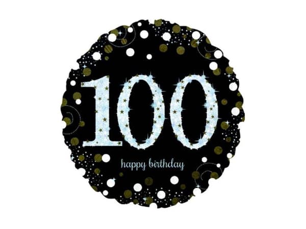 Folieballon 100 år Sparkling