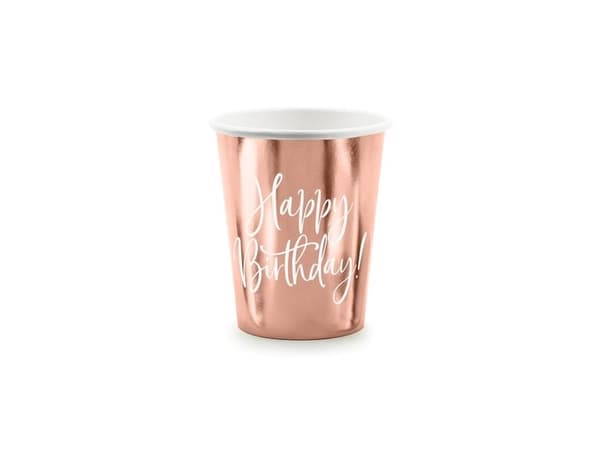 Rose gold Happy Birthday papkrus