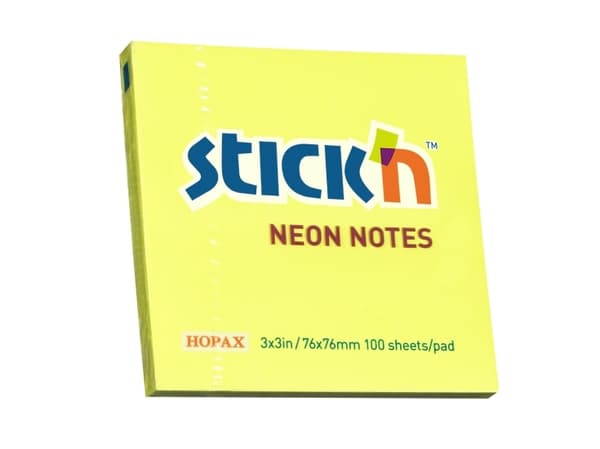 Anteckningsblock 76x76 100 ark Neon Yellow - (12 st.)