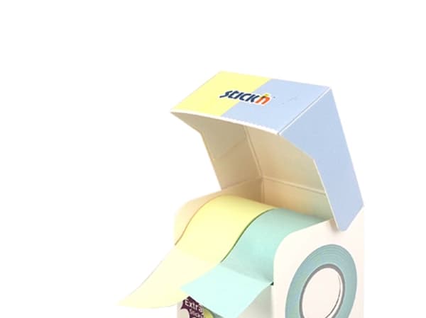 Note Roll Extra Sticky FSC 2x25mmx10m Pastel Gul/Blå