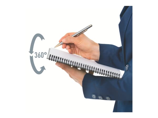 Leitz Office - Notisbok - spiralbundet - A5 (148 x 210 mm) - 90 ark / 180 sider - lined - blå - laminert kartong