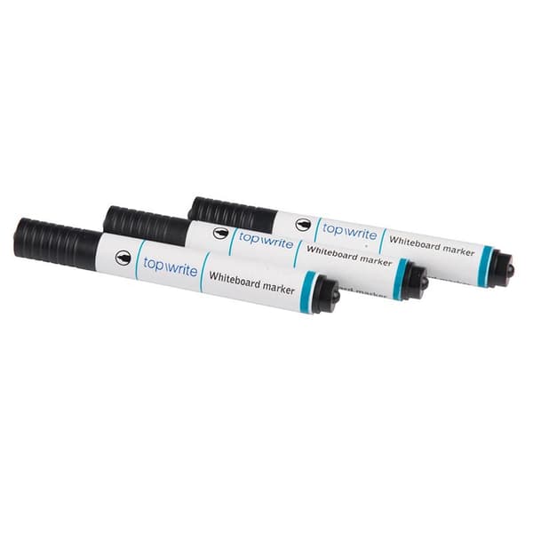 Topwrite - Dry erase board markör 3 st. (Svart)